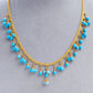 Pre-Owned 22ct Gold Turquoise Tassel Collar Necklace