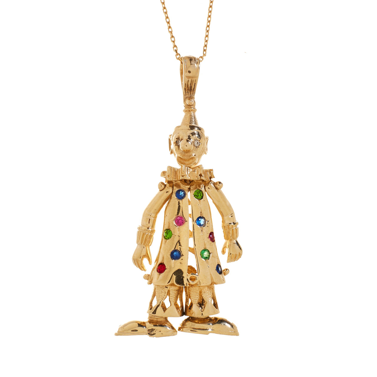 Pre-Owned 9ct Gold Colorful Zirconia Clown Pendant