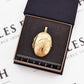 Pre-Owned 9ct Gold Oval Locket Flower Engraving