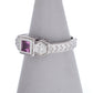 Pre-Owned White Gold Pink Sapphire & Diamond Ring