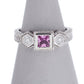 Pre-Owned White Gold Pink Sapphire & Diamond Ring