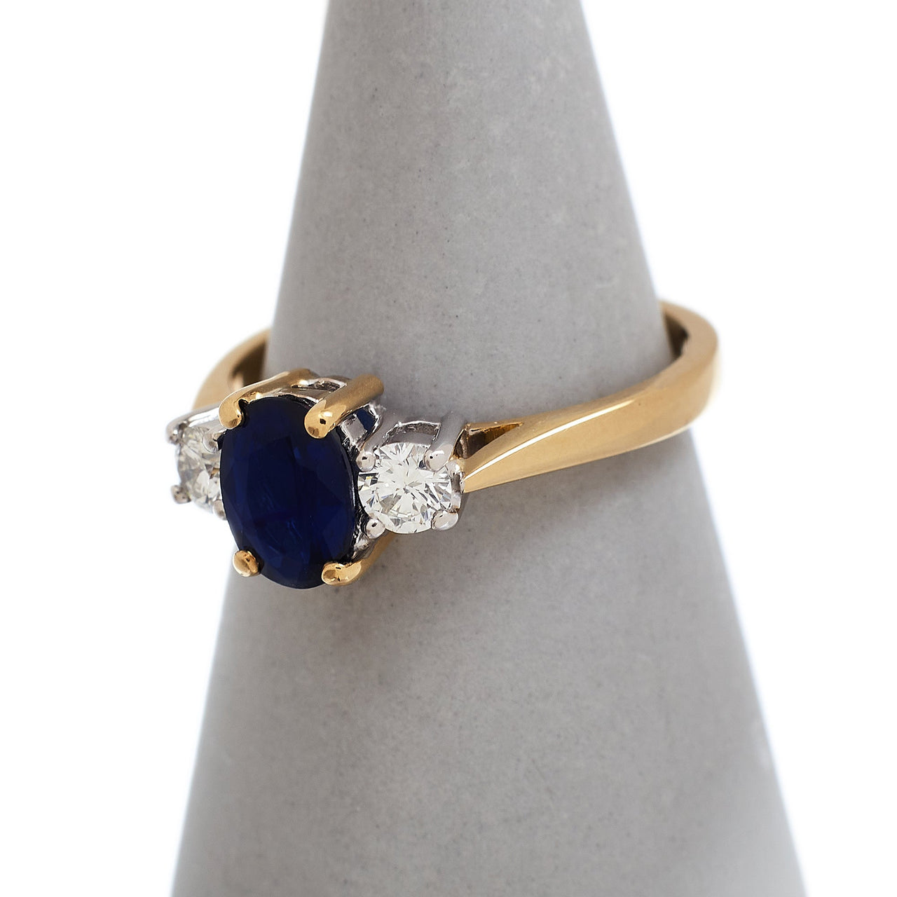 Pre-Owned 18ct Gold Sapphire & Diamond Trilogy Ring