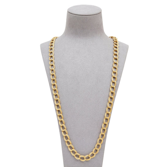 Pre-Owned 18ct Gold Twist Link Double Curb Necklace