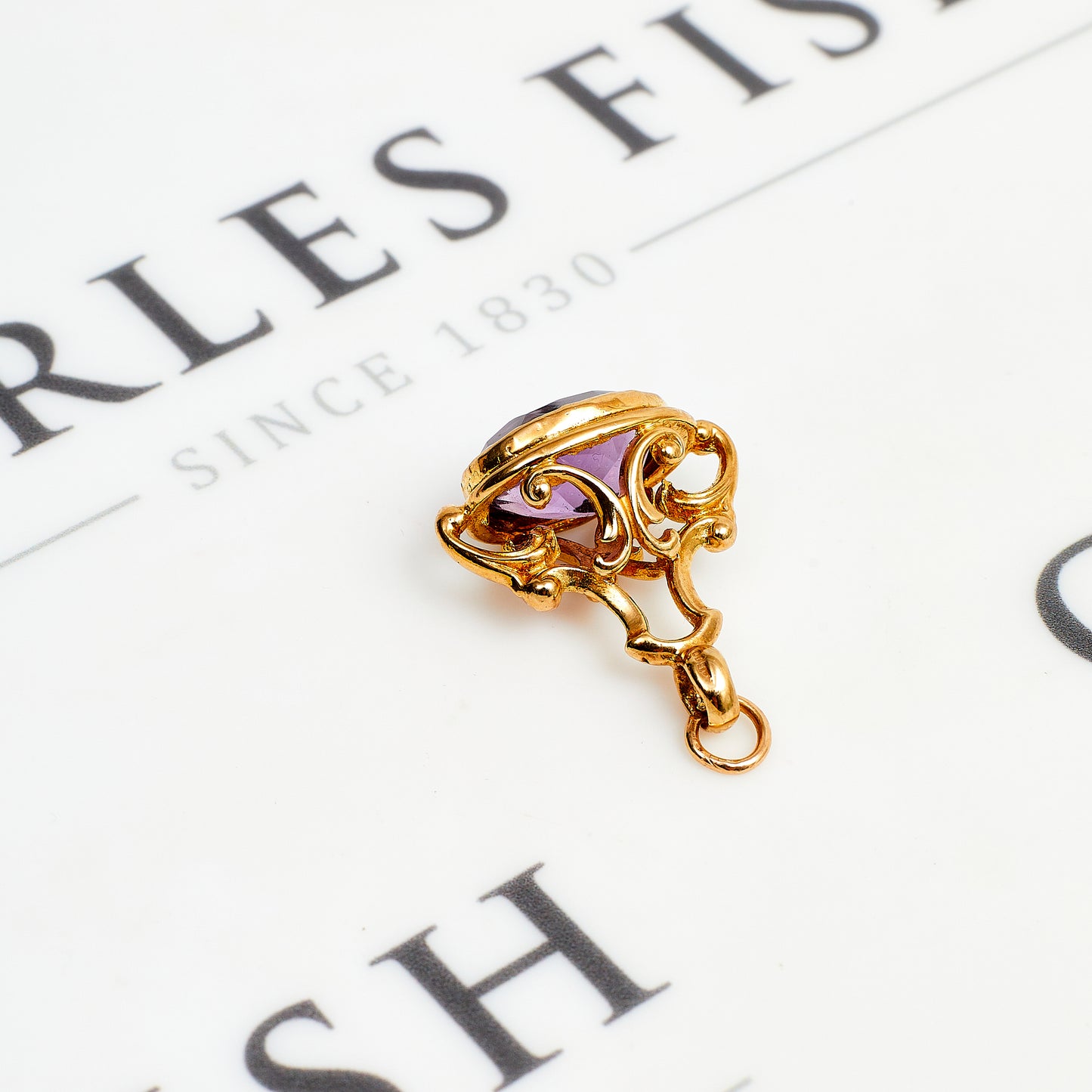 Pre-Owned 9ct Gold Amethyst Fob