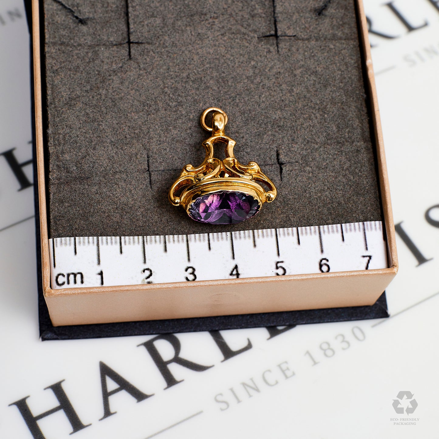 Pre-Owned 9ct Gold Amethyst Fob