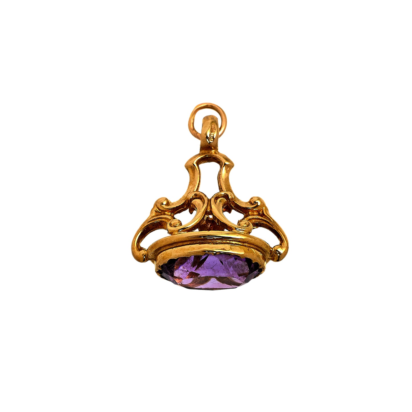 Pre-Owned 9ct Gold Amethyst Fob