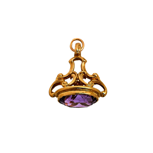 Pre-Owned 9ct Gold Amethyst Fob
