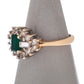 Pre-Owned 9ct Gold Emerald & Diamond Cluster Ring