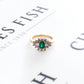 Pre-Owned 9ct Gold Emerald & Diamond Cluster Ring