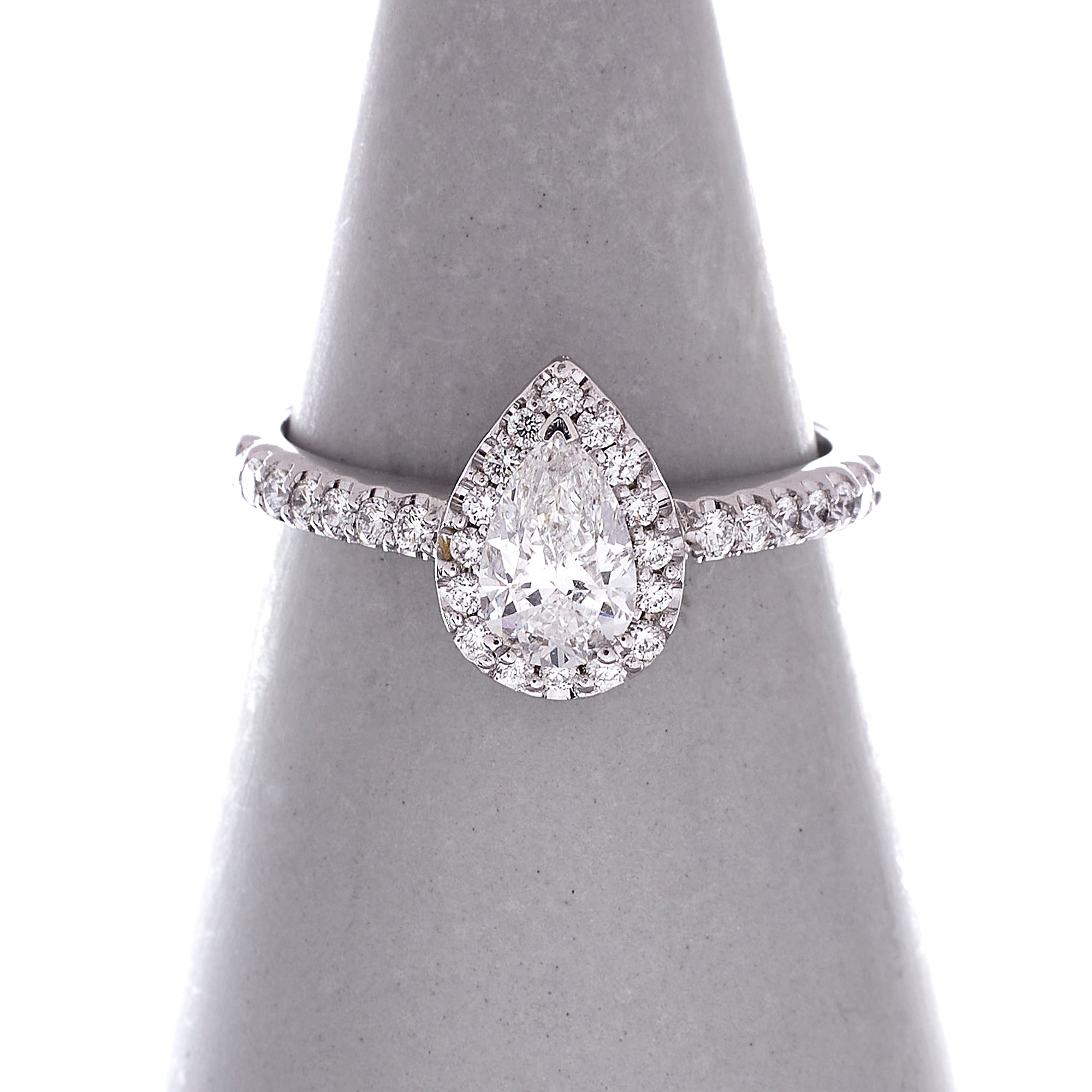 Pre-Owned Platinum Pear Cut Diamond Engagement Ring