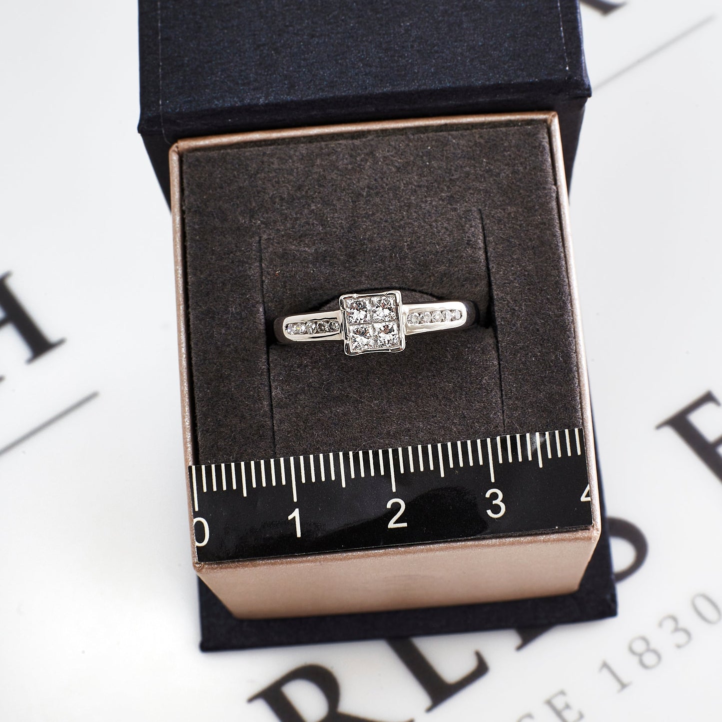 Pre-Owned Platinum 4 Princess Cut Centre Diamond Ring