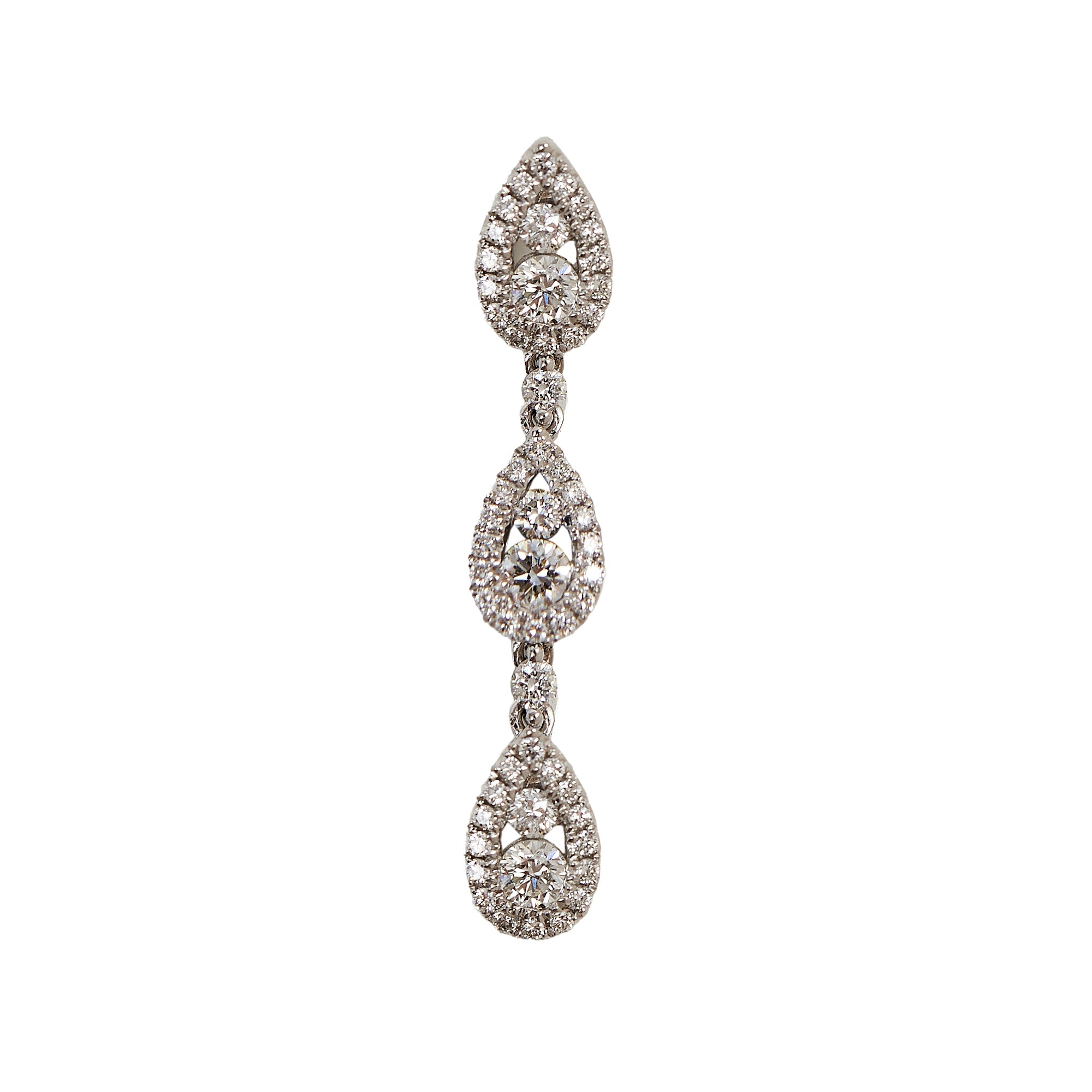 Pre-Owned 18ct White Gold Diamond Cluster Drop Pendant