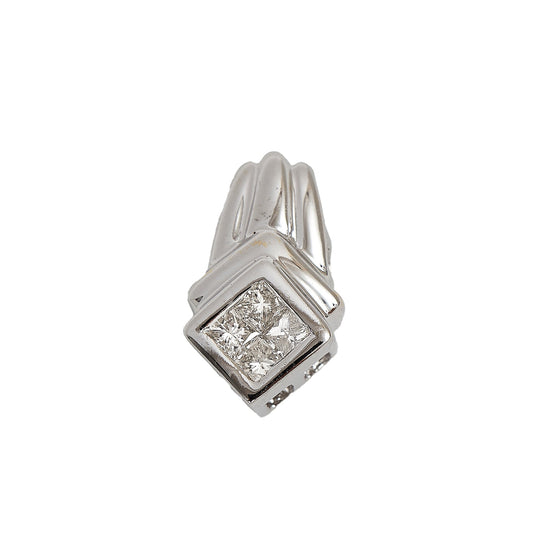 Pre-Owned 14ct White Gold 4 Diamond Pendant