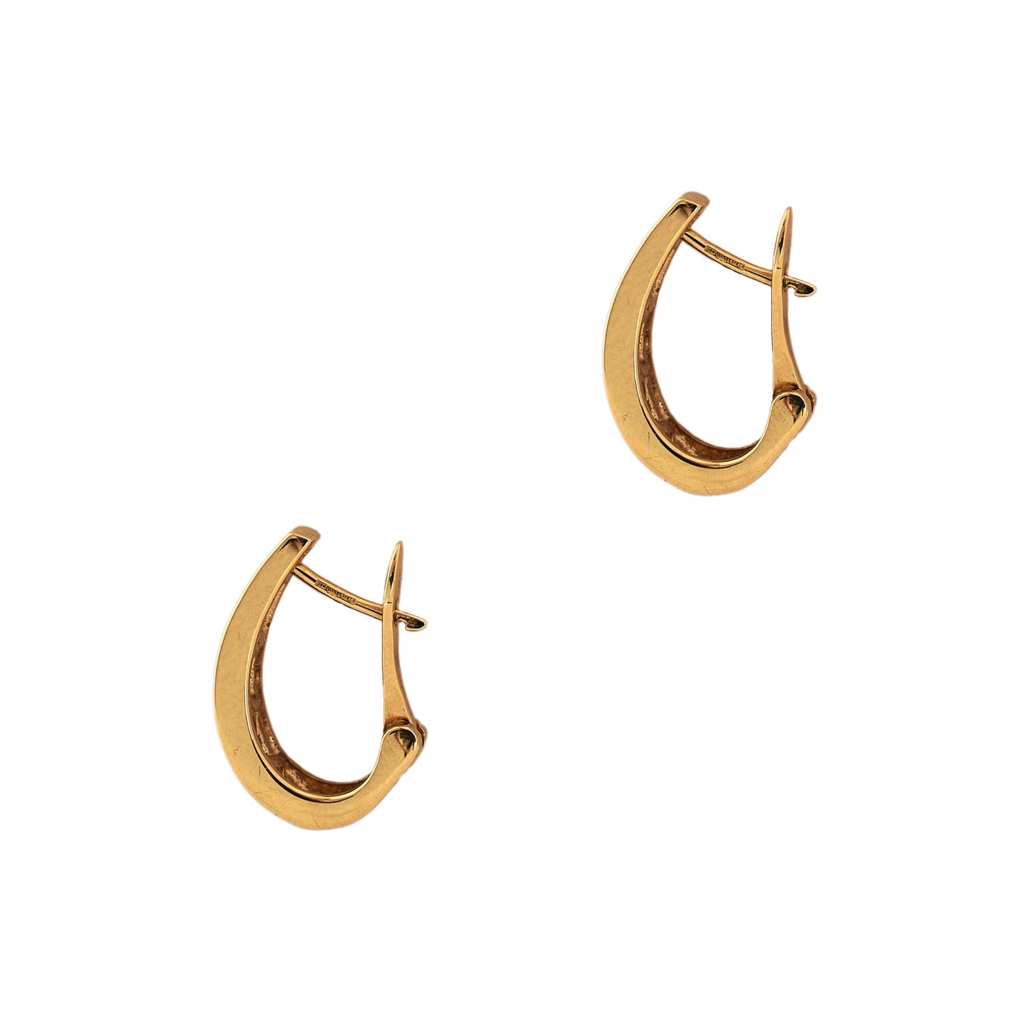 Pre-owned 9ct Gold Diamond Set Hinged Hoop Earrings