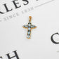 Pre-Owned 9ct Gold Aquamarine Cross Pendant