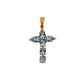 Pre-Owned 9ct Gold Aquamarine Cross Pendant