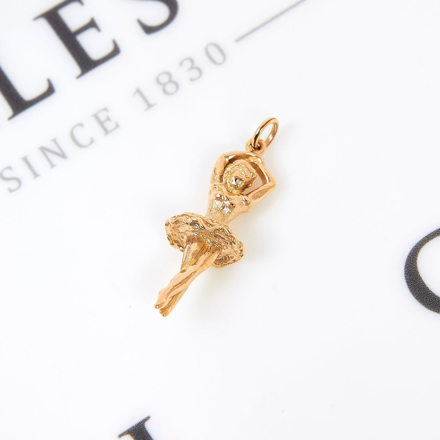 Pre-owned 9ct Gold Ballerina Charm Pendant