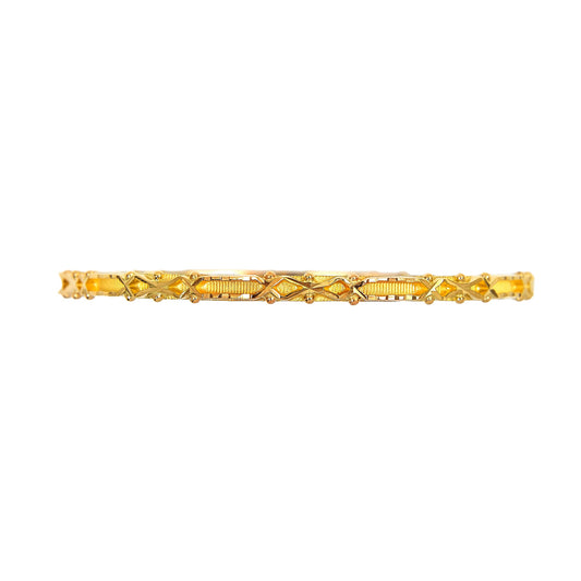 Pre-owned 22ct Yellow Gold X Pattern Bangle
