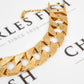 Pre-Owned 9ct Gold Pattern & Polished Curb Bracelet