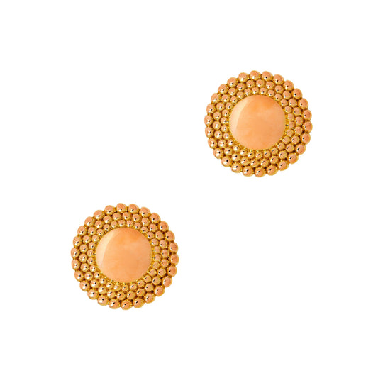 Pre-Owned 18ct Gold Large Stud Round Sun Earrings