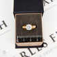 Pre-Owned 14ct Gold Dress Ring CZ Set Shoulders - Size R