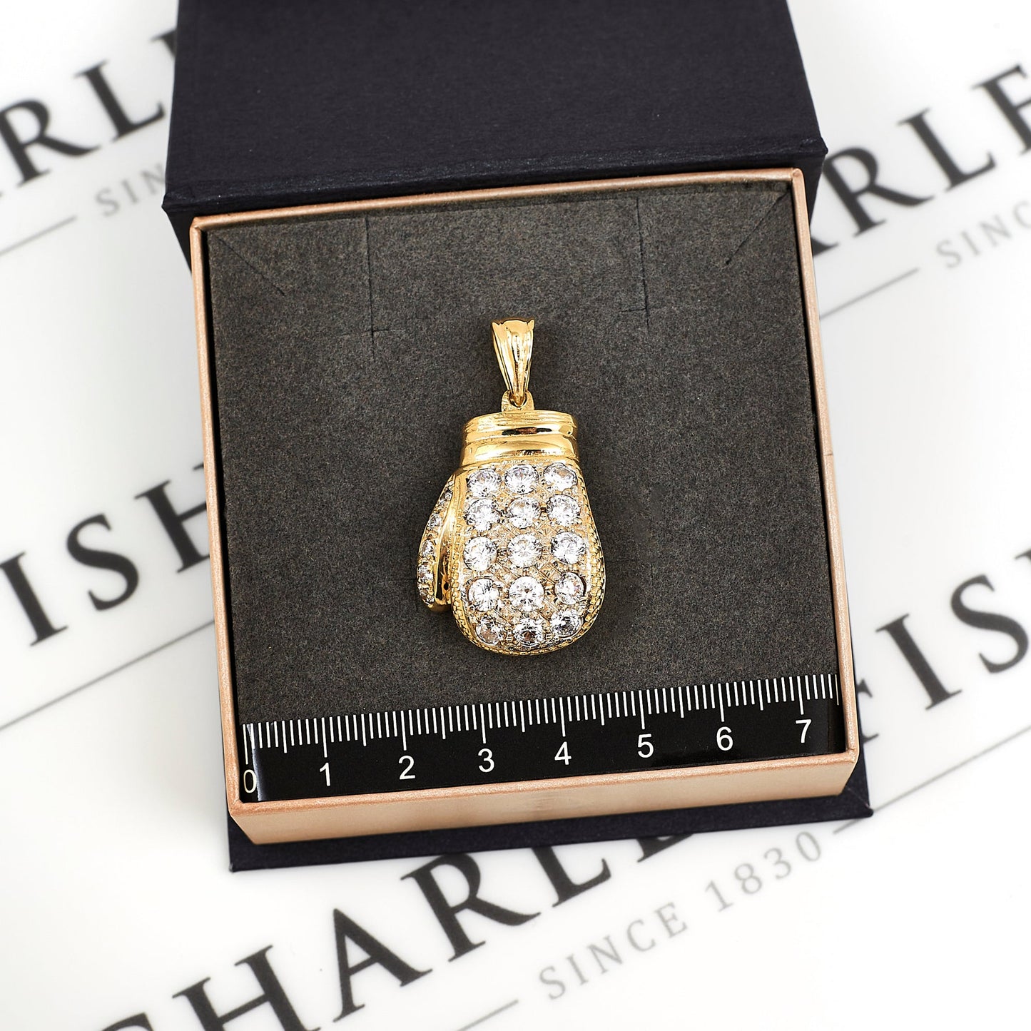 Pre-Owned 9ct Gold Zirconia Set Boxing Glove Pendant