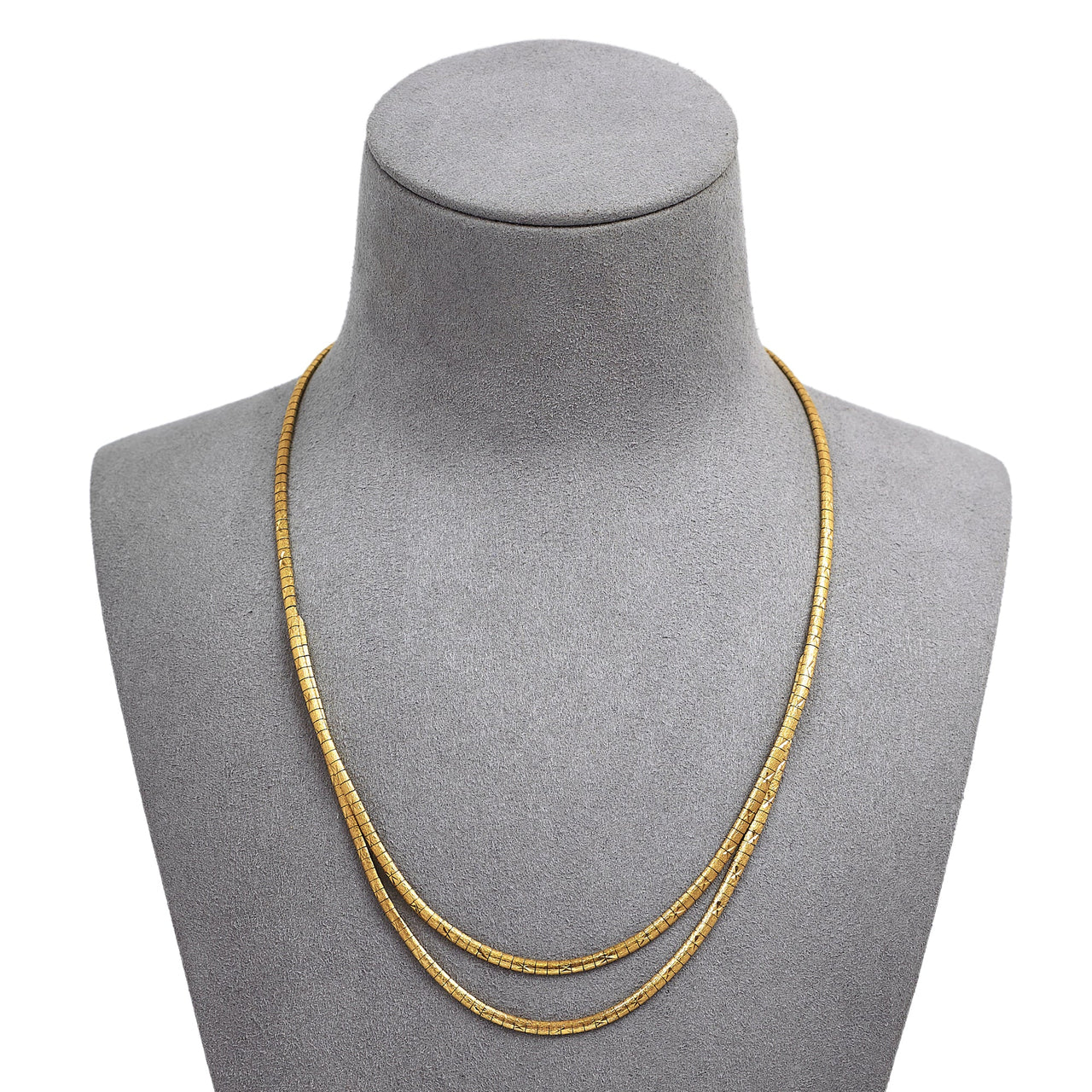 Pre-Owned Yellow Gold 2 Row Centre Collar Necklace