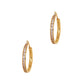 Pre-Owned 9ct Gold CZ Set Creole Hoop Earrings