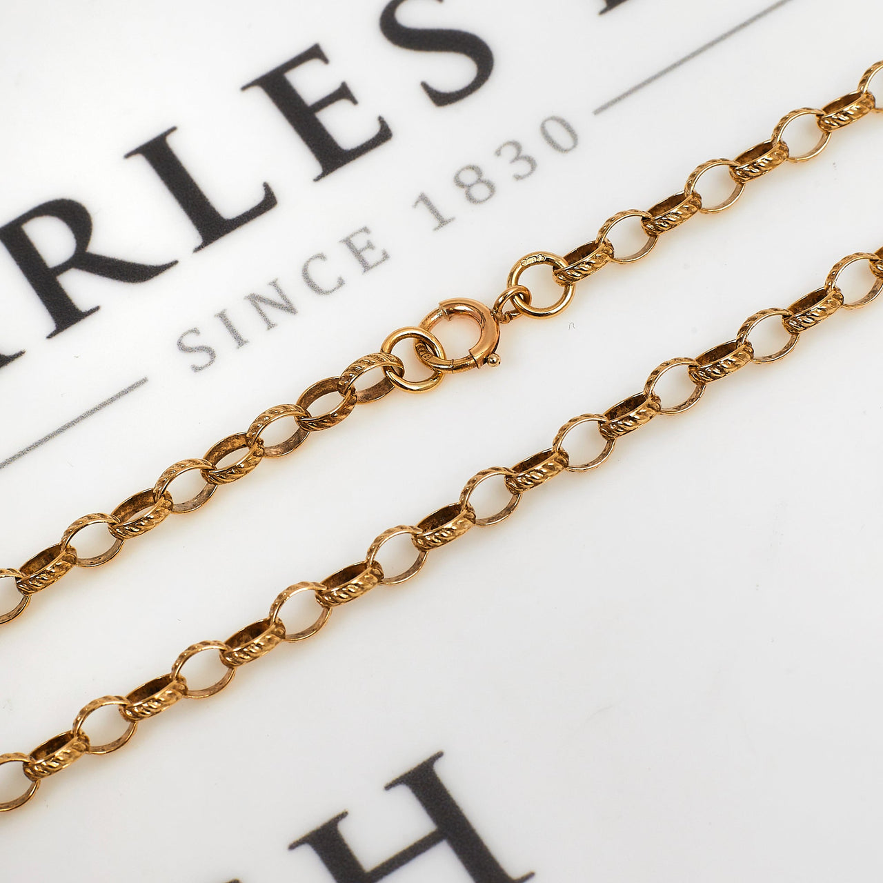 Pre-Owned 9ct Gold Pattern Belcher Chain Necklace