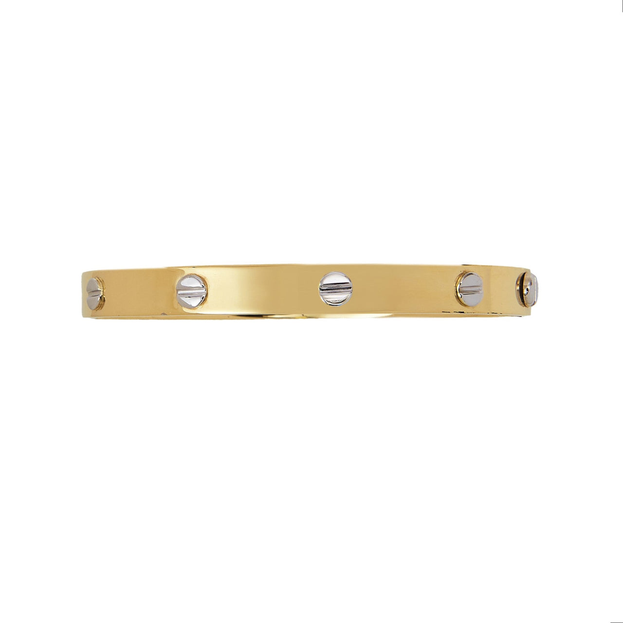 Pre-Owned 9ct Yellow Gold Screw Design Bangle Bracelet