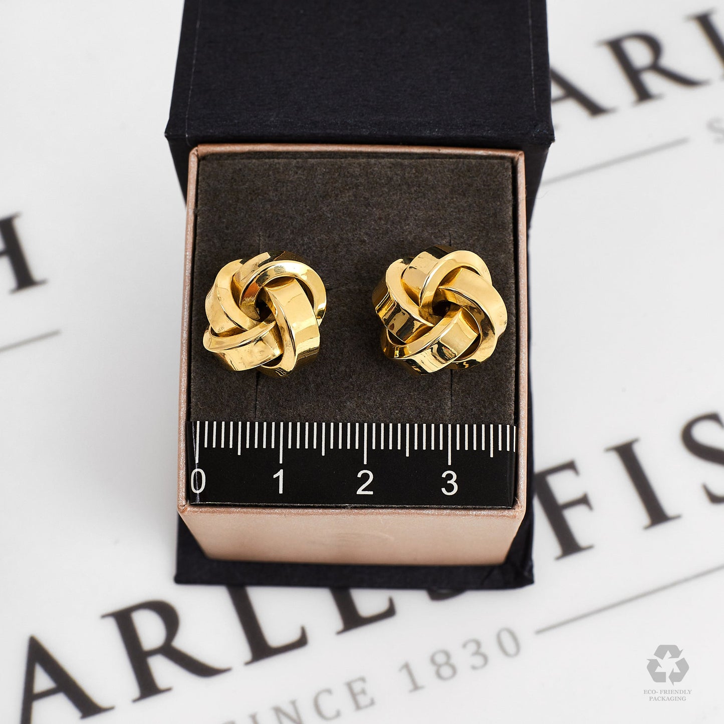 Pre-Owned 14ct Yellow Gold Knot Design Cufflinks