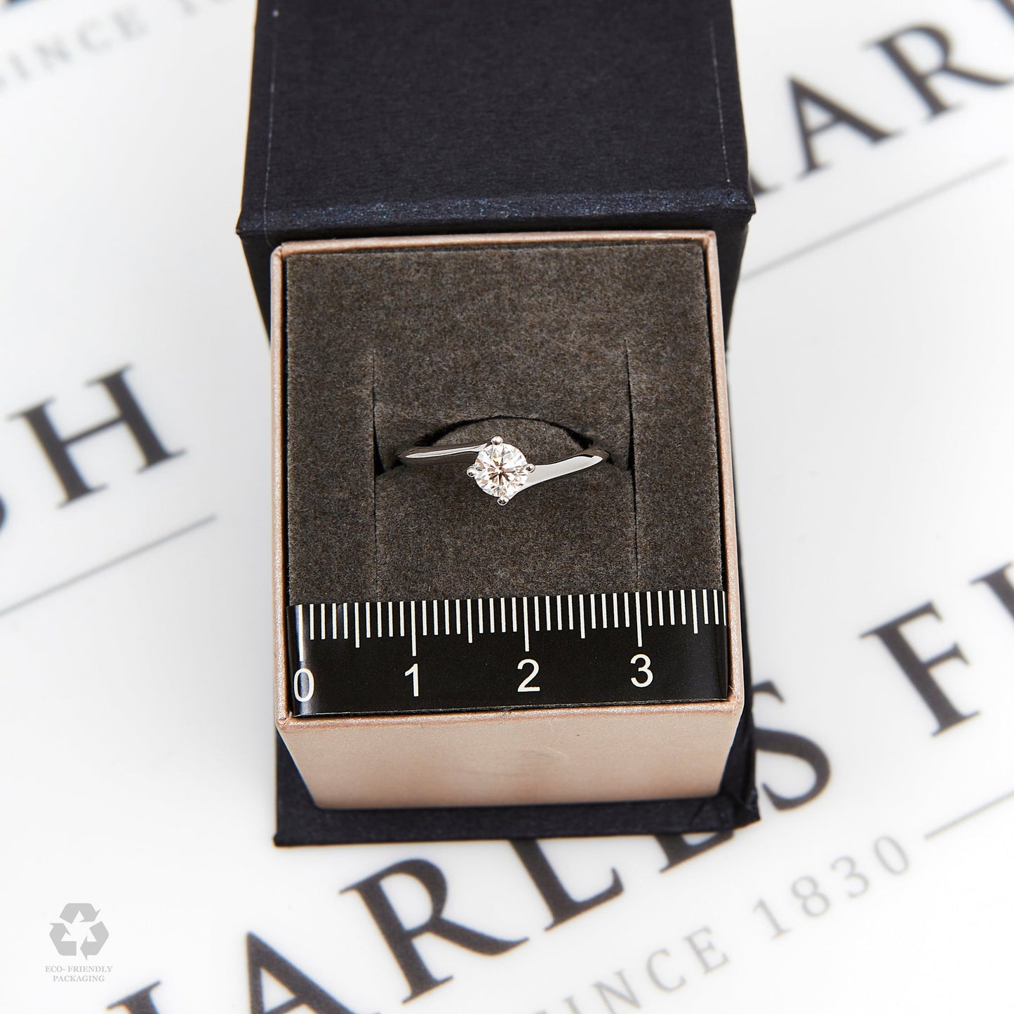 Pre-Owned 18ct White Gold Diamond Solitaire Offset Ring