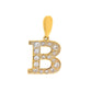 Pre-Owned 9ct Gold CZ Set B Initial Pendant Charm