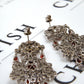 Pre-Owned 18ct White Gold Garnet & Diamond Drop Earrings