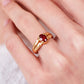 Pre-Owned 22ct Yellow Gold Oval Orange Stone Dress Ring