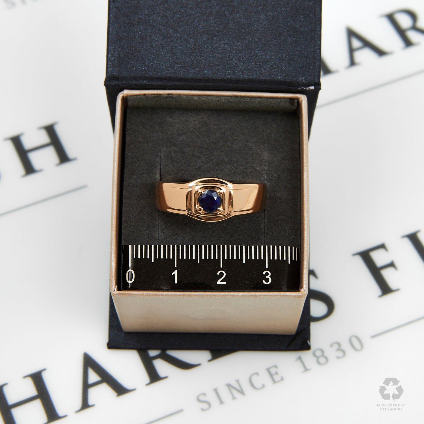 Pre-Owned 14ct Rose Gold Round Sapphire Ring