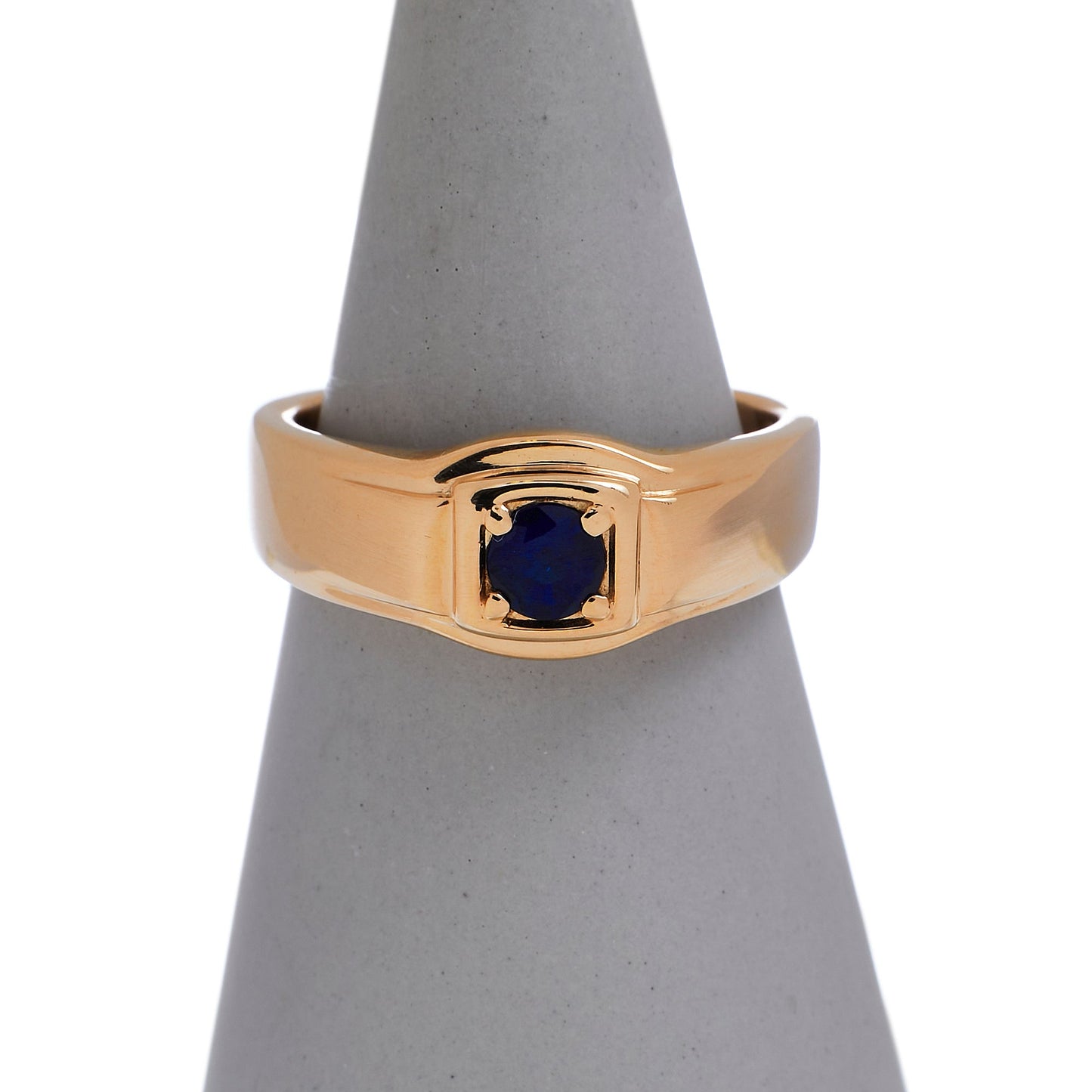 Pre-Owned 14ct Rose Gold Round Sapphire Ring