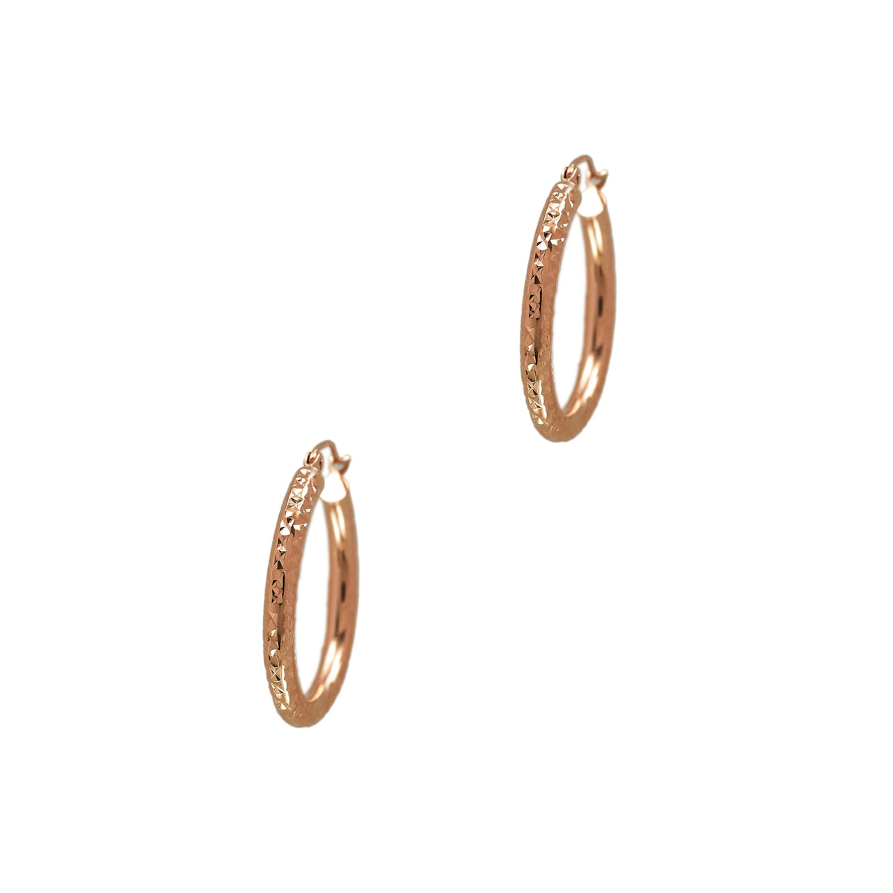Pre-Owned 14ct Gold Diamond Cut Creole Hoop Earrings