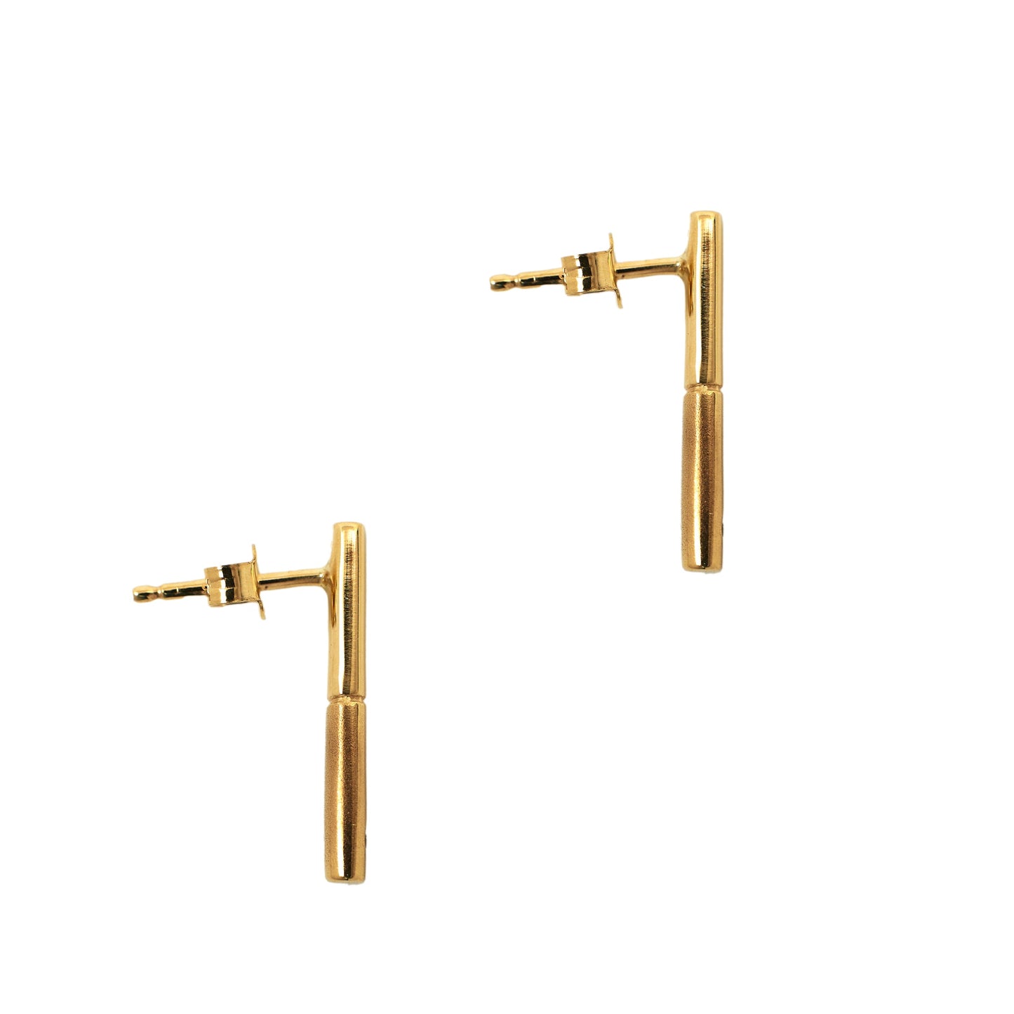 Pre-Owned 9ct Yellow Gold Diamond Stick Drop Earrings