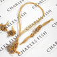 Pre-Owned 18ct Two Tone Mesh Necklace, Earrings & Bracelet Set