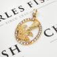 Pre-Owned 9ct Yellow Gold Zirconia Openwork Eagle Pendant