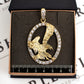 Pre-Owned 9ct Yellow Gold Zirconia Openwork Eagle Pendant