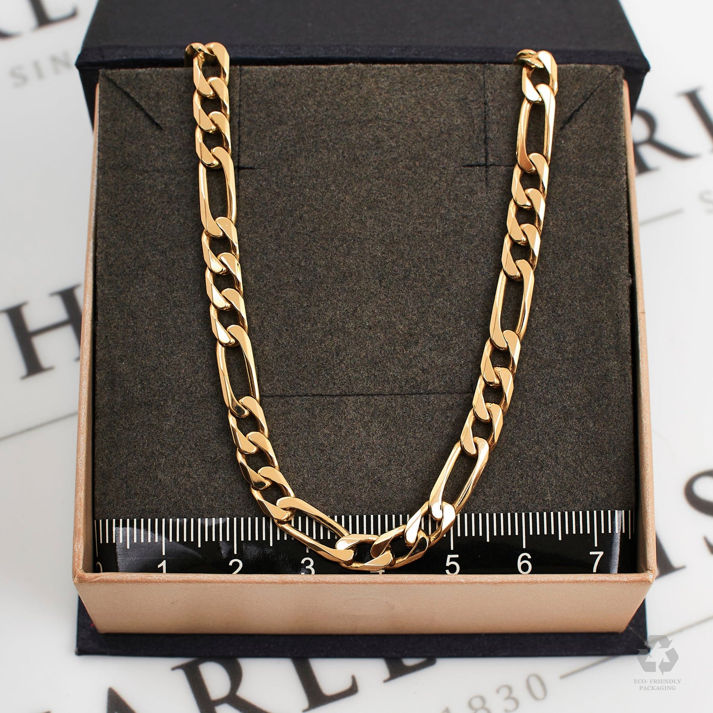 Pre-Owned 9ct Gold 21 Inch 3&1 Figaro Chain Necklace