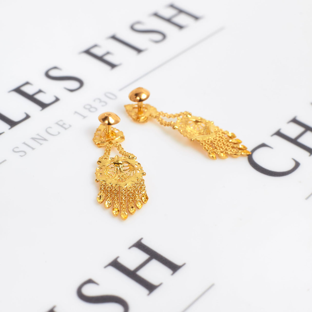 Pre-Owned 22ct Yellow Gold Ornate Tassel Drop Earrings