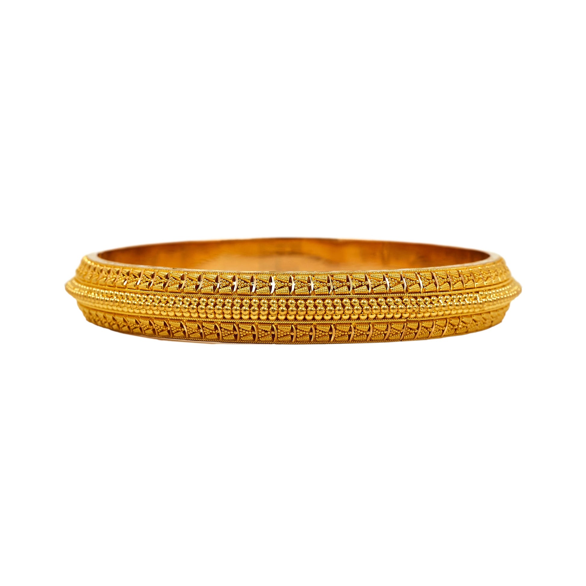 Pre-Owned 22ct Yellow Gold Bead Design Bangle