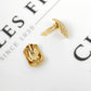 Pre-Owned 14ct Yellow Gold Rectangular Clip On Earrings