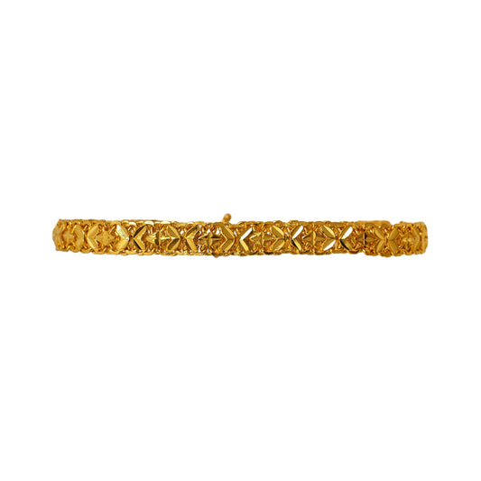 Pre-Owned 22ct Yellow Gold X Pattern Bracelet