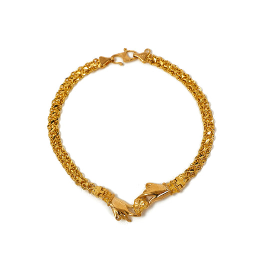 Pre-Owned 22ct Yellow Gold Hand Holding Heart Bracelet