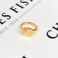 Pre-Owned 9ct Yellow Gold Square Engraved Signet Ring