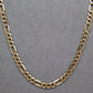 Pre-Owned 9ct Gold Two Tone Diamond Cut Figaro Necklace